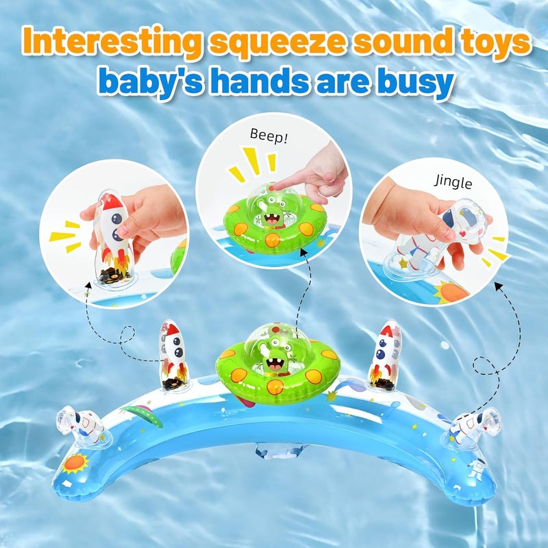 GEEQUFLOAT Baby Pool Float with Canopy, Inflatable Baby Swim Float with UPF50+ Sun Protection, Infant Pool Float with Toy Play Console,Safety Handles & Leashes,Adjustable Safety Seat For Toddler Aged 6-36 Months - Image 3